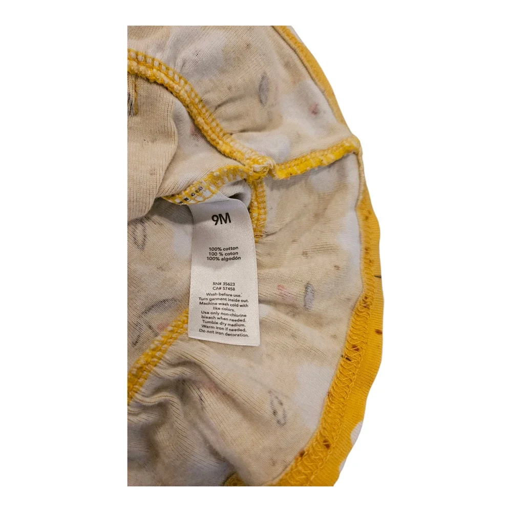 Carter's Child Size 9M Yellow Floral Long Sleeve Snap Up Shirt